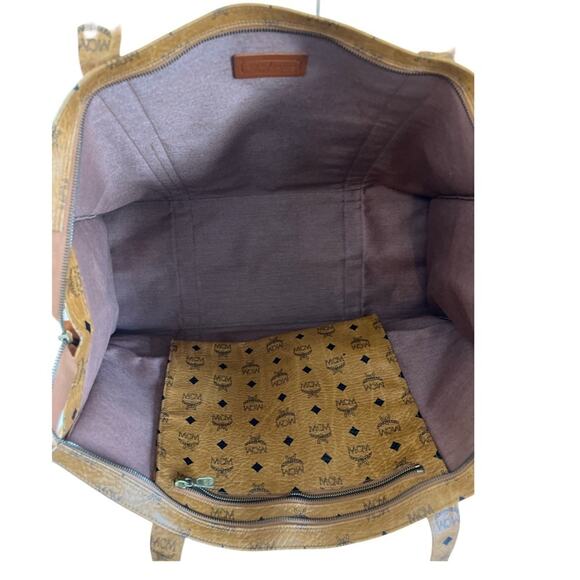 MCM Vintage Cognac Visetos Coated Canvas Large Tote Bag | Made in Germany - Picture 10 of 14